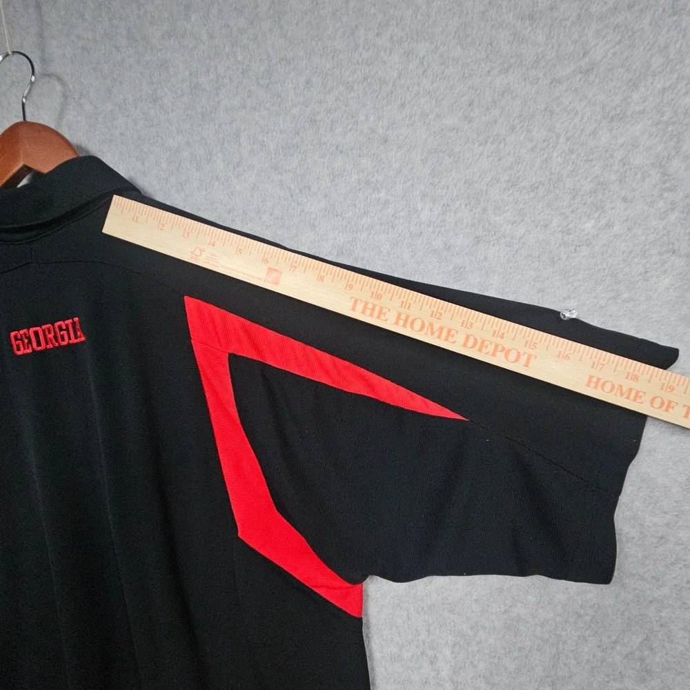 Nike Polo Shirt Mens XL Black Georgia Bulldogs Team NikeFIT DRY Colorblock